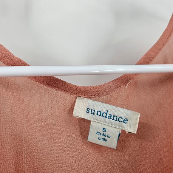 Sundance Shift Dress Dusty Pink Lace Embroidered Cap Sleeve Lined Mini Size S - Picture 3 of 6